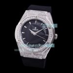 Replica Hublot Sang Bleu Black Dial Diamond Bezel 45MM Watch